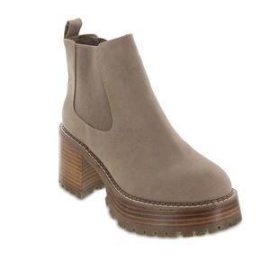 MIA Alejandro Stacked Platform Heeled Boots In Stone